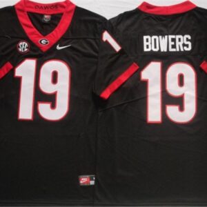 Georgia Bulldogs 19 Brock Bowers Black Football Jersey
