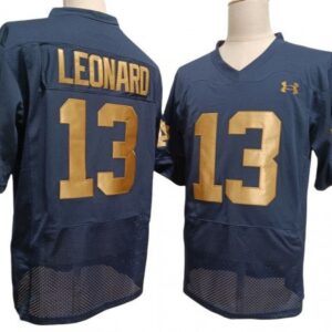 Notre Dame Fighting Irish 13 Riley Leonard Navy Vapor Fuse Limited Player Name Jersey