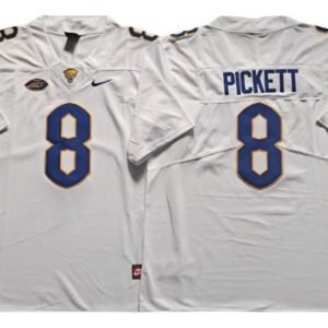 Pittsburgh Panthers 8 Kenny Pickett White Football Jersey