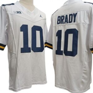 Michigan Wolverines 10 White Vapor Fuse Limited Jersey - Tom Brady