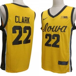 Iowa Hawkeyes 22 Caitlin Clark Yellow Basketball Jersey