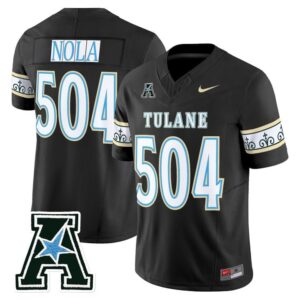 Nola Jersey 504 Tulane Green Wave 2025 City Edition Limited Stitched Black