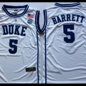 Duke Blue Devil 5 Rj Barrett White Basketball Jersey - Custom