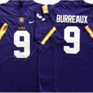Lsu Tigers 9 Purple Football Jersey - Joe Burreaux