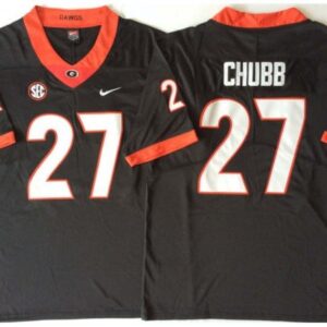 Georgia Bulldogs 27 Nick Chubb Black Football Jersey