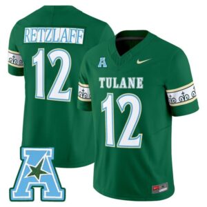 Jake Retzlaff Jersey 12 Tulane Green Wave 2025 City Edition Stitched Green