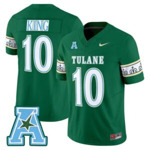 Shaun King Jersey 10 Tulane Green Wave 2025 City Edition Stitched Green