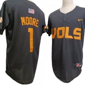 Tennessee Volunteers 1 Christian Moore Gray Baseball Jersey