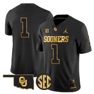 Team Jersey 1 Oklahoma Sooners 2025 Gold Vapor Limited Stitched Black Gold