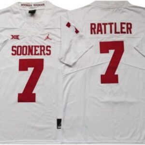 Oklahoma Sooners 7 Spencer Rattler White Football Jersey