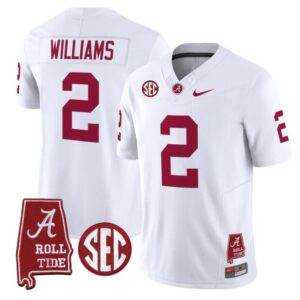 Ryan Williams Jersey 2 Alabama Crimson Tide Throwback Map Stitched White