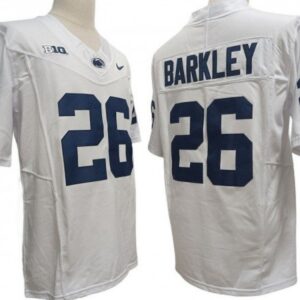 Penn State Nittany Lions 26 Saquon Barkley White Vapor Fuse Jersey