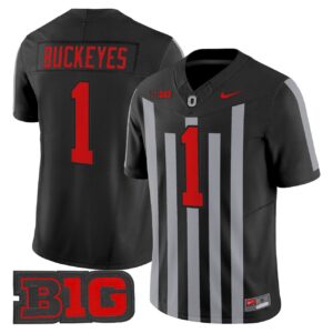 Buckeyes Jersey 1 Ohio State Buckeyes Throwback Vapor Limited Stitched Black