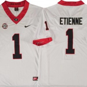 Georgia Bulldogs 1 Trevor Etienne White College Football Jersey