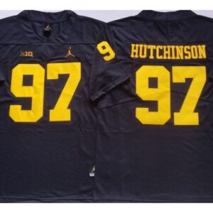 Michigan Wolverines 97 Aidan Hutchinson Navy College Jersey