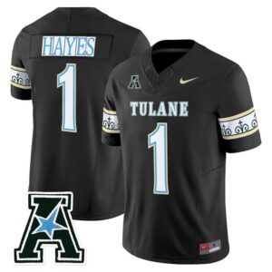 Omari Hayes Jersey 1 Tulane Green Wave 2025 City Edition Stitched Black