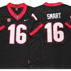 Georgia Bulldogs 16 Kirby Smart Black Football Jersey