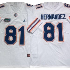 Florida Gators 81 Aaron Hernandez White Football Jersey
