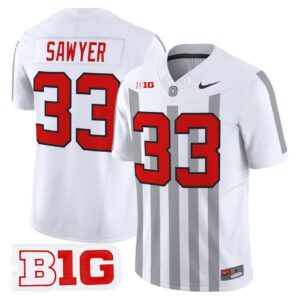 Jack Sawyer Jersey 33 Ohio State Buckeyes Throwback Limited Stitched White