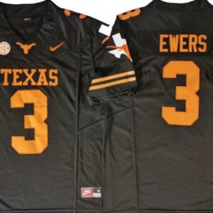 Texas Longhorns 3 Quinn Ewers Black Vapor Fuse Limited Jersey - Texas Logo