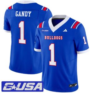 Devin Gandy Jersey 1 Louisiana Tech Bulldogs 2025 Limited Stitched Royal