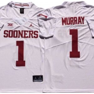 Oklahoma Sooners 1 Kyler Murray White Football Jersey