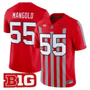 Nick Mangold Jersey 55 Ohio State Buckeyes Throwback Vapor Stitched Red