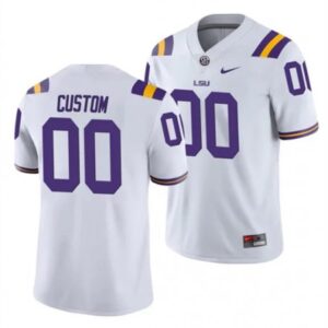 Custom Lsu Tigers White College Football Jersey