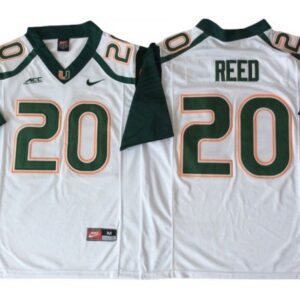 Miami Hurricanes 20 Ed Reed White Football Jersey