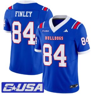 Eli Finley Jersey 84 Louisiana Tech Bulldogs 2025 Limited Stitched Royal