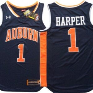 Auburn Tigers 1 Jared Harper Navy Basketball Jersey - Custom