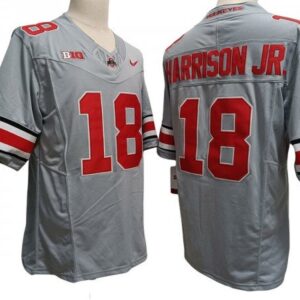 Ohio State Buckeyes 18 Marvin Harrison Jr Gray Vapor Fuse Limited Jersey