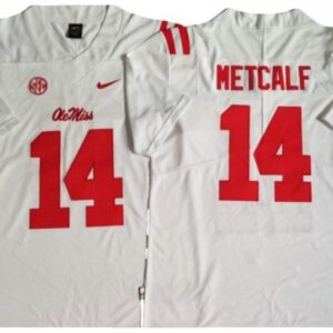 Ole Miss Rebels 14 Dk Metcalf White Football Jersey
