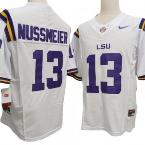 Lsu Tigers 13 Garrett Nussmeier White Vapor Fuse Limited Jersey
