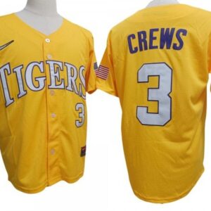 Lsu Tigers 3 Dylan Crews Yellow Baseball Jersey