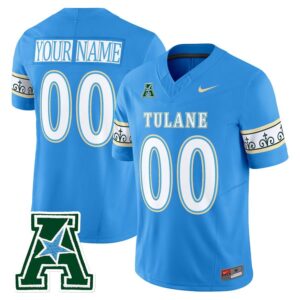 Custom Tulane Green Wave Jersey 2025 City Edition Vapor Limited Stitched Blue