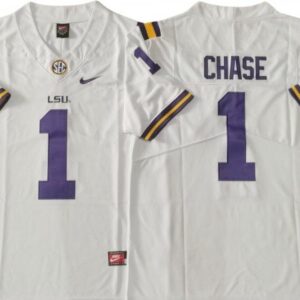 Lsu Tigers 1 Jamarr Chase White Football Jersey