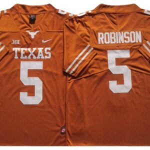 Texas Longhorns 5 Bijan Robinson Orange Football Jersey