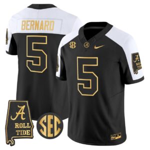Germie Bernard Jersey 5 Alabama Crimson Tide 2025 Gold Stitched Alternate