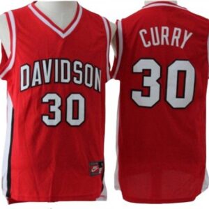 Davidson Wildcats 30 Stephen Curry Red Basketball Jersey