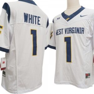 West Virginia Mountaineers 1 Jahiem White White Vapor Fuse Limited Jersey
