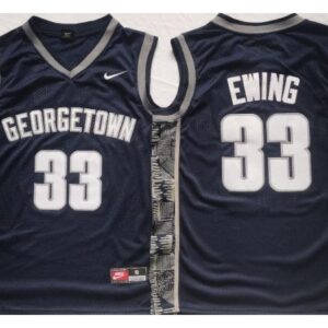 Georgetown Hoyas 33 Patrick Ewing Navy Basketball Jersey