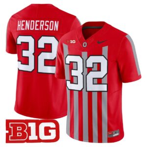 Treveyon Henderson Jersey 32 Ohio State Buckeyes Throwback Stitched Red