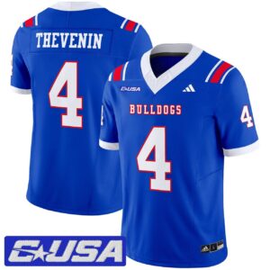 Clay Thevenin Jersey 4 Louisiana Tech Bulldogs 2025 Limited Stitched Royal