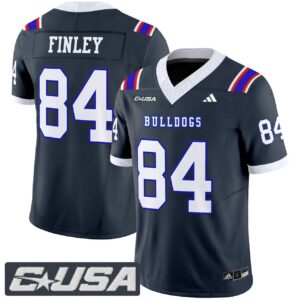 Eli Finley Jersey 84 Louisiana Tech Bulldogs 2025 Limited Stitched Navy
