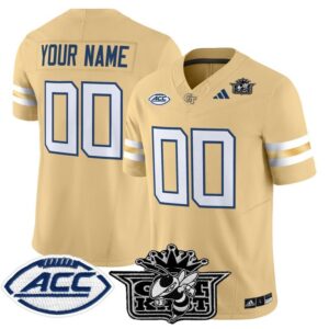 Custom Outkast Georgia Tech Yellow Jackets Jersey 2025 Vapor Stitched Gold