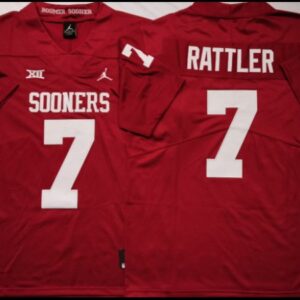 Oklahoma Sooners 7 Spencer Rattler Red Football Jersey