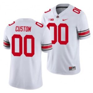 Custom Ohio State Buckeyes White Football Jersey