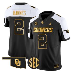Jovantae Barnes Jersey 2 Oklahoma Sooners 2025 Gold Stitched Alternate