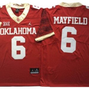 Oklahoma Sooners 6 Baker Mayfield Red Football Alternate Jersey